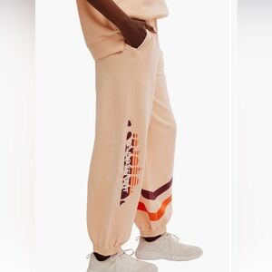FP Movement by Free People All Star Oversized Logo Peach Joggers